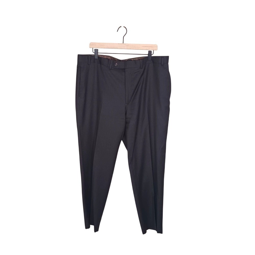 Lauren Ralph Lauren Mens 40x30 Gray 100% Wool Dress Pants Flat Front Trousers